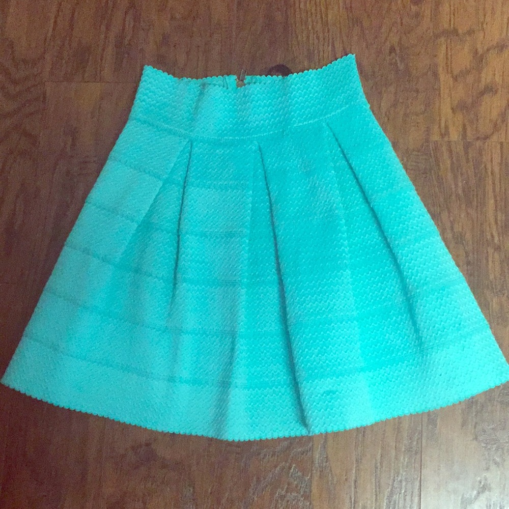 Honey punch blue skirt.